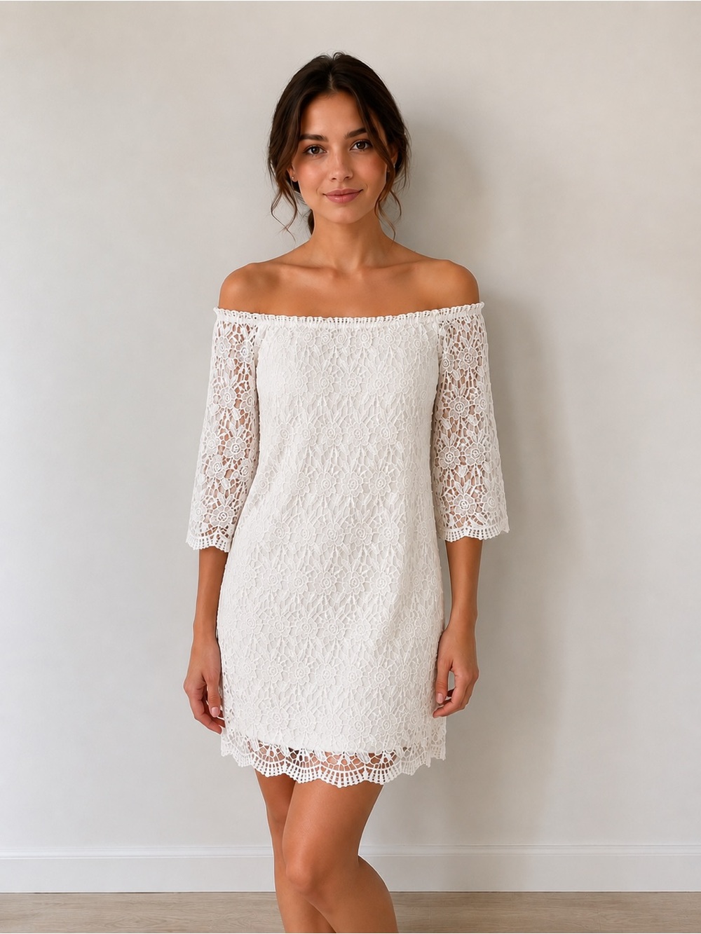White House Black Market White Off-Shoulder  Mini Dress